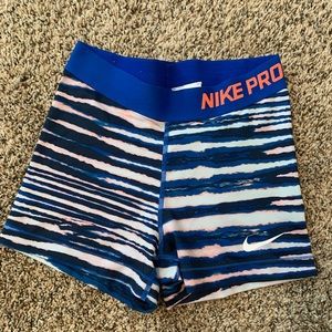 Nike pro striped shorts